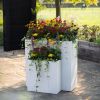 H91cm Large Cream Tall Trough Planter With Insert